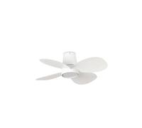 Faro Barcelona Ventilador de techo Klover - 4 aspas, pequeño, blanco mate, con luz 2700-4000-6000K