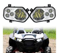 Faro LED Izquierdo Y Derecho Para ATV 2012-2013 Para Polaris Para RZR Para Side X Para Sides Para Sportsman Para RZR 800 900 570 Para Accesorios Para ATV Motocicleta Faros Delanteros(2PCS silver)