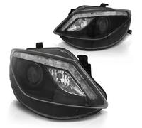 Faro LED Luces Diurnas, Óptica, Tuning Tec, Para Seat Ibiza 6J 08-12 Negro
