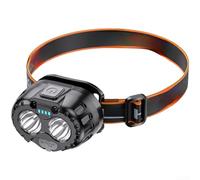 Faro LED recargable sensor de movimiento de larga presión apagado 60 grados haz ajustable 800 mAh para batería impermeable IPX4 ligero ABS 3 modos diadema elástica para camping H