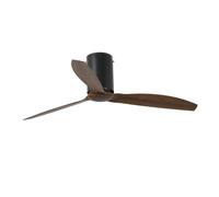 Faro Mini Tube Fan Ventilador de Techo con Mando 32W Negro Mate/Madera
