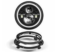 Faro Moto Conjunto Faros LED De 7 Pulgadas para King para Street para Glide + Faros Antiniebla De 4,5 Pulgadas con Soporte De 7 Pulgadas Conjunto Faros Motocicleta(7inch and Bracket B4)