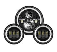 Faro Moto Conjunto Faros LED De 7 Pulgadas para King para Street para Glide + Faros Antiniebla De 4,5 Pulgadas con Soporte De 7 Pulgadas Conjunto Faros Motocicleta(7inch and 4.5inch B7)