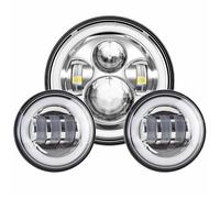 Faro Moto Conjunto Faros LED De 7 Pulgadas para King para Street para Glide + Faros Antiniebla De 4,5 Pulgadas con Soporte De 7 Pulgadas Conjunto Faros Motocicleta(7inch and 4.5inch S8)