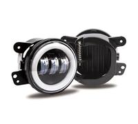 Faro Moto Conjunto para ATV Vehículos Todo Terreno Motocicleta 4 Pulgadas Bicolor Angel Eye LED Faro Antiniebla Kit De Luz Conjunto Faros Motocicleta(Yellow-2pcs)