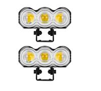 Faro Motocicleta Faro Delantero Foco LED Motocicleta Para Camión Todoterreno Faro Superbrillante 3 Lentes Blanco Amarillo RGB Luz Trabajo Luz Alta/baja Lámpara Antiniebla Conducción(2 piezas)
