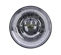 Faro Motocicleta Faro LED 7 Pulgadas + Luces Antiniebla 4,5 Pulgadas Anillo Halo Ojos Ángel Señal Giro Faro Auxiliar para Motocicleta 7 Pulgadas Faro Motocicleta Led(01 Chrome)