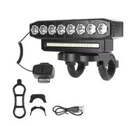 Faro Motocicleta Faro LED Impermeable con 6 Modos Iluminación para Bicicleta Recargable Universal, Portátil, 8/5 LED, 20/12 SMD Proyector Moto(8LED 20SMD Horn)