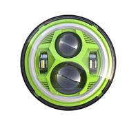 Faro Motocicleta Faro LED Motocicleta 7 Pulgadas, Anillo Halo LED DRL H4 7 Pulgadas Luz Giro Ámbar para Davidsion para Softail para Slim para Fat Boy Faro Motocicleta Led(Verde)