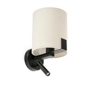 Faro NILA Lámpara de lectura negra mate con pantalla blanquecina