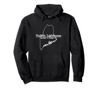 Faro Nubble Cabo Neddick York Maine Coordenadas Sudadera con Capucha