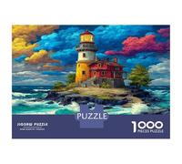 Faro Onda Prismática 1000 Piezas Puzzle De Cartón - Cartón Resistente & Puzzle Colección Aguas dinámicas del océano - Regalo De San Valentín 52x38cm/1000pcs para Familia Y Amigos