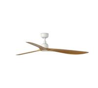 FARO BARCELONA Ventilador de techo Outwood, marrón, CC, silencioso, Ø 150 cm, IP44