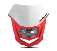 Polisport 8657400037 - Faro Delantero HALO de Polipropileno con lámpara de halógeno Compatible con Todos los Modelos de Motocross/Enduro en Color Blanco/Amarillo