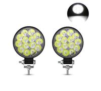 Faro Principal Barra De Luces LED De Trabajo Para Coche, 16 SMD, Cuadrada Y Redonda, 12 V, Para Vehículos 4x4, SUV, ATV Faros Delanteros Coche(2 * 42W round)