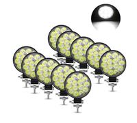 Faro Principal Barra De Luces LED De Trabajo Para Coche, 16 SMD, Cuadrada Y Redonda, 12 V, Para Vehículos 4x4, SUV, ATV Faros Delanteros Coche(10 * 42W round)