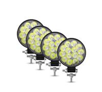 Faro Principal Barra De Luces LED De Trabajo Para Coche, 16 SMD, Cuadrada Y Redonda, 12 V, Para Vehículos 4x4, SUV, ATV Faros Delanteros Coche(4 * 42W round)