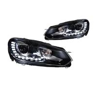 Faro principal coche Compatible Con VW Para Golf 6 Faros 2009 2010 2011 2012 R20 Design DRL H-ID Head Lamp Angel Eye Bi Xenon Beam Accesorios 2 Piezas
