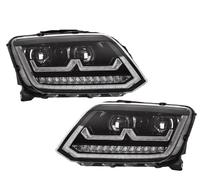 Faro Principal Coche Para VW Para Amarok Faros LED 2010-2020 Lente Proyector DRL Señal Animación Accesorios Estilo Coche(LHD halogen)