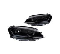 Faro Principal Conjunto Faros Delanteros LED Coche para VW para Golf 7 2013 2014 2015 2016 2017 MK7 7,5 Accesorios Lámpara Lente Bifocal DRL Piloto Delantero(Black LED,Left Hand Drive)