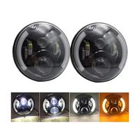 Faro Principal Faro Delantero LED De 7 Pulgadas para Ford para F 150 1976 Faros Delanteros(2 Piece 60w Black c)