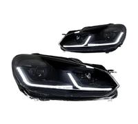 Faro Principal Faro Delantero LED para VW para Golf 6 MK6 2009 2010 2011 2012 Intermitentes Luces Altas Lente De Proyector Angel Eye Piloto Delantero(Left Hand Drive,Black Samurai LED)