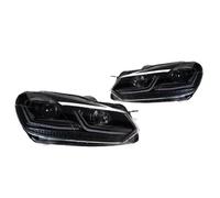 FARO PRINCIPAL Faros Delanteros LED Para VW Para Golf 6 MK6 Para Jetta R20 (2009-2012) Proyector De Señal DRL Piloto Delantero(Black,LHD)