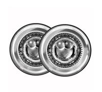 FARO PRINCIPAL Faros LED De 7 Pulgadas Para Coche, DRL H4 Hi-Lo Con Halo Angel Eyes Para Hummer H1 H2 Piloto Delantero(Sliver)