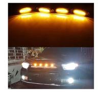 FARO PRINCIPAL Intermitentes Para Toyota Para 4Runner Parrilla Delantera Universal Automóvil Luz LED Ahumado Ámbar Blanco 12LED Parrilla Lámpara Águila Maletero Todoterreno SUV 12V(4PC Smoked Amber)