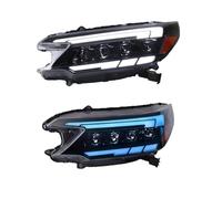 Faro Principal para CRV para CR-V 2012 2013 2014 Proyector Mejorado 4 Lentes Todo LED Lámpara De Señal Dinámica Conjunto De Lámpara Frontal LED Faro De Coche Conjunto Faros Celanteros Coche