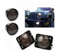 Faro Principal Para Jeep Para Wrangler JK 2007-2017 Conjunto De Luces De Giro LED Delanteras Con Lente Halo Blanca Faros Delanteros Coche(Combo set)
