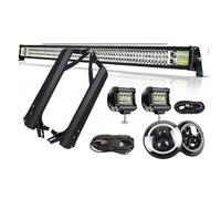 Faro Principal para Jeep para Wrangler TJ 97-06 Faros LED De 7 Pulgadas Y 40W con Barra Led De 52 "y 700W, Luces De Trabajo De 60W Soportes Montaje En Techo Conjunto Faros Celanteros Coche