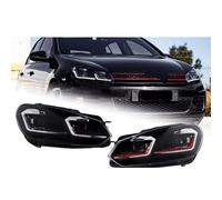 Faro Principal Para VW Para Golf 6 MK6 Faros Delanteros LED 2009-2012 Faros Delanteros Para DRL Señal Giro Luz Alta Proyector Angel Eye Lente Lámpara Cabeza Juego De Faros Delanteros(Negro)