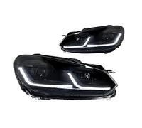Faro Principal Repuestos Faros Delanteros para VW para Golf 6 2009-2012 R20 MK6 Último Diseño Luces Diurnas LED Proyector Doble Modificado Coche Piloto Delantero(Black Set,HALOGENS_LHD)