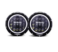 Faro Principale Fari Para Jeep Para Wrangler JK LJ TJ Para CJ-8 Para CJ-7 Faros Delanteros LED Redondos De 7 Pulgadas DRL Hi Lo Beam Para Accesorios Coche Todoterreno Negro Faros(Headlight 2pcs O)
