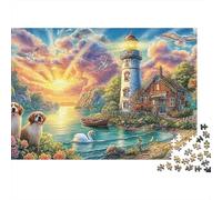 Faro Puesta del Sol Puzzle De 1000 Piezas Puzzle Altamente jugable Noches De Puzzle En Familia, Adultos Y Niños 70x50cm/1000pcs