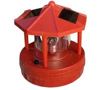 Faro solar con luz LED impermeable de baliza giratoria de 360 °, lámpara de faro al aire libre 6.9x5.7x5.7 pulgadas para jardín, patio, césped, patio, decoración solar iluminación