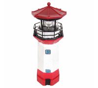 Faro Solar De 27,5 Cm Con Luz LED Rotativa Decoración De Jardín