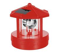 Faro Solar Giratorio, Luces LED solares, lámpara de Paisaje giratoria de 360 Grados, lámpara de Haz de baliza for jardín, Patio, luz de Calle(Red)