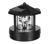 Faro Solar Giratorio, Luces LED solares, lámpara de Paisaje giratoria de 360 Grados, lámpara de Haz de baliza for jardín, Patio, luz de Calle(Black)