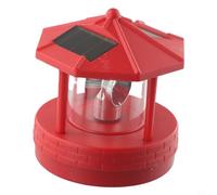 Faro solar giratorio, luz LED solar giratoria de para 360 grados, luz de jardín, impermeable, luz de calle para exteriores (rojo)