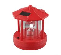 Faro solar giratorio para jardín, luz LED decorativa de 360 grados para exteriores, para césped, patio y camino (ABS resistente a la intemperie, 14.5 x 14.5 x (rojo)