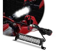 Faro Universal Moto,Barra de Luz LED Doble 10-30 V,Impermeable,Todoterreno,Haz Combinado luz LED con Kit de arnés de cableado para Dirt Pit Bike Enduro Street Bike ATV Scooter E-Bike