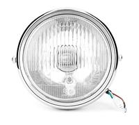 Faro, Universal Motocicleta Retro Carcasa Plateada Lente Blanca Faro Delantero Ajuste para GN125