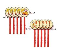 Faroby 10 Uds Tambor de Mano Chino Tradicional Giratorio Mono sonajero Instrumento de percusión