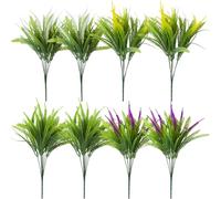 Faroby 8 Paquetes de Flores Artificiales, Plantas Artificiales de Hierba de Cola de Zorra de simulación Resistente a los Rayos UV de 17 Pulgadas para jardín de balcón al Aire Libre