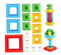 Faroby Bloques de construcción de Juguete apilable de pirámide, Juguete de construcción de pirámide de Color Brillante para educación temprana para niños, 45 Uds.