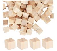 Faroby Bloques de Madera, 100 Cubos de centímetros Cuadrados Naturales, Material Educativo para la enseñanza de matemáticas para niños