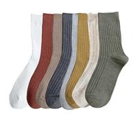 Faroby Calcetines de tripulación para mujer, calcetines de punto de algodón y poliéster, absorbentes del sudor, suaves, lindos, elásticos, transpirables, 8 pares