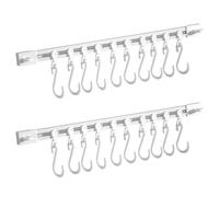 Faroby Colgador para utensilios de cocina, 2 uds., 12 ganchos autoadhesivos para colgar con 10 ganchos deslizantes, colgador de PVC resistente